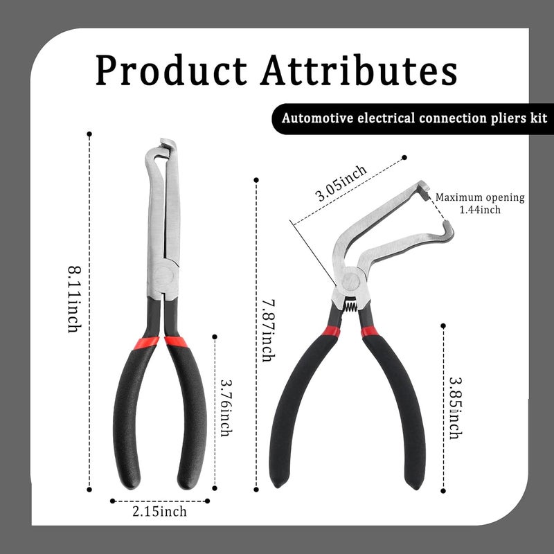 wedfish 2PCS Electrical Disconnect Pliers for Cars 1 * 60°+1*Straight,Electrical Connector Pliers Disconnects Connectors/Hose/Fuel Injectors,Universal Spark Plug Plier Car Accessories (2PCS) - Image 2